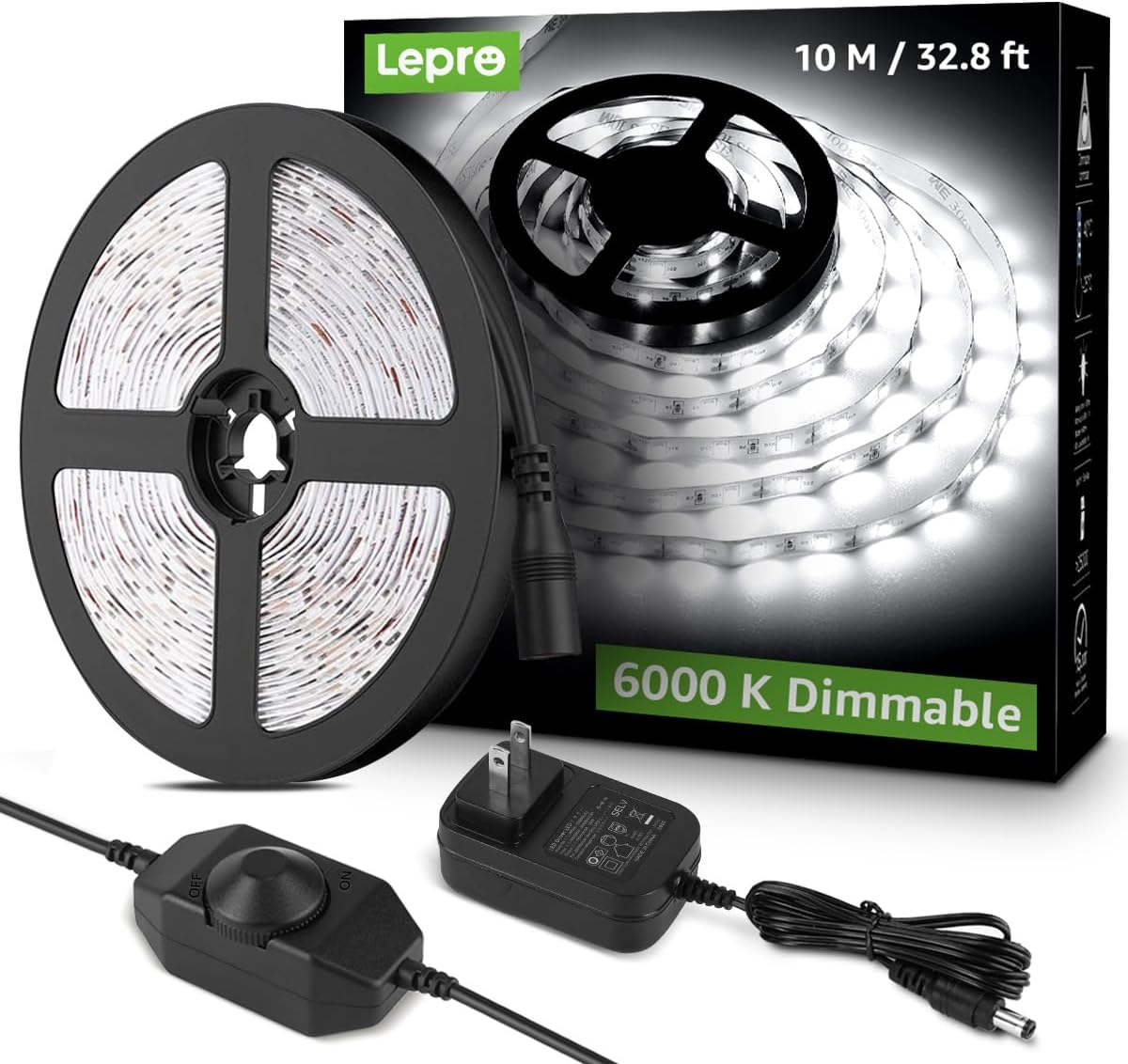 Lepro LED Strip Light (Dimmable, Daylight White)