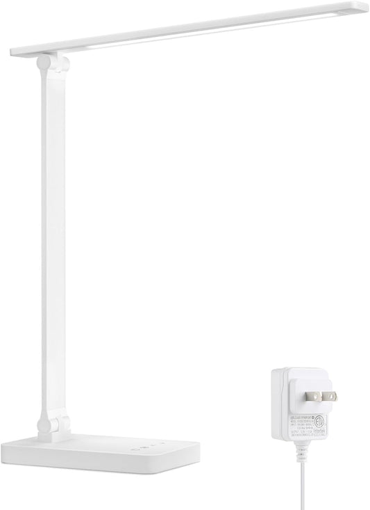 Lepro Touch-Control LED Desk Lamp – Dimmable with 3 Color Modes for Home & Office (White)