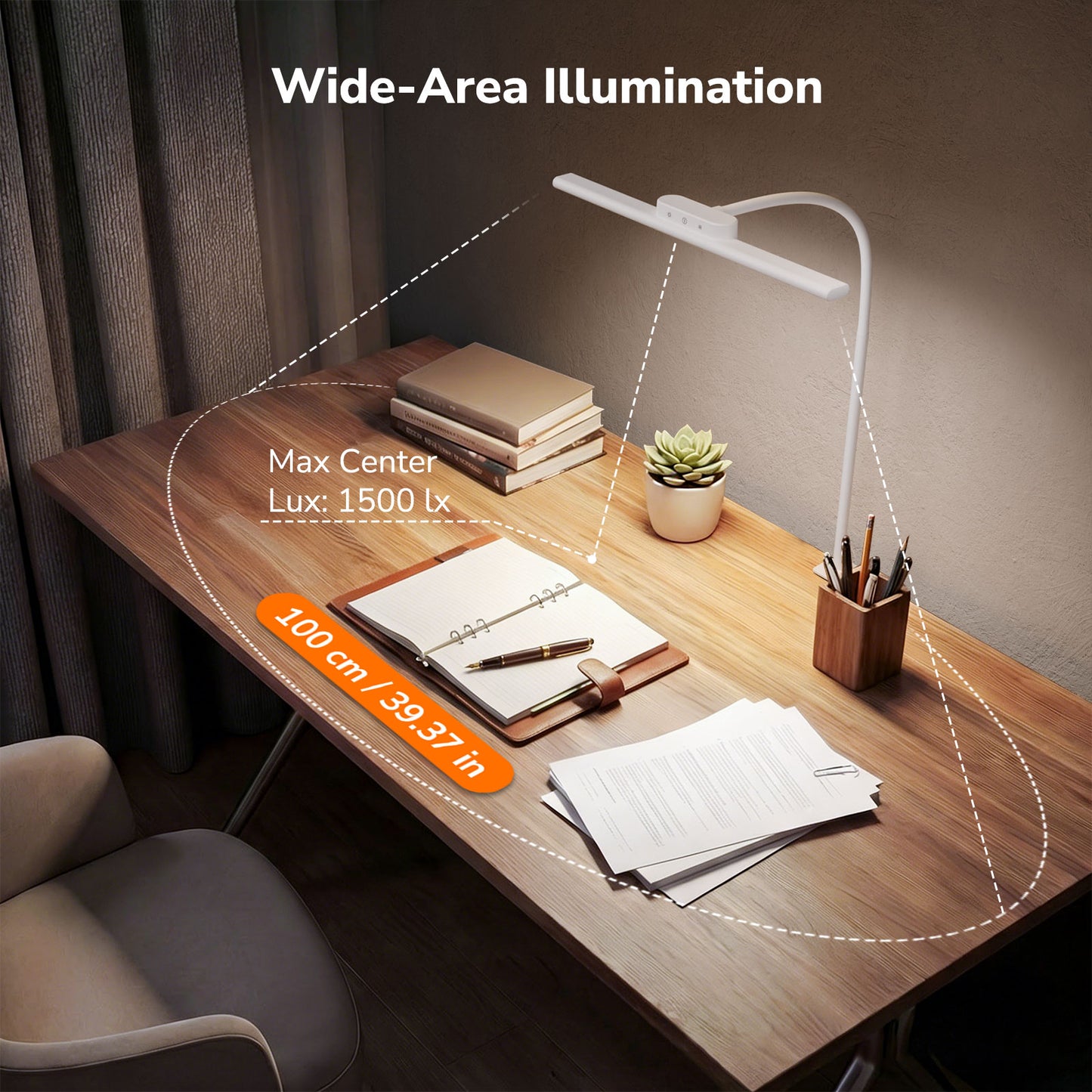 Lepro Led Desk Lamp for Home Office, Metal Architect Lamp with Clamp, 11W 750LM Eye-Caring Task Light, 25 Lighting Modes, Flexible Gooseneck for Monitor, Workbench, Drafting, Crafts, Reading