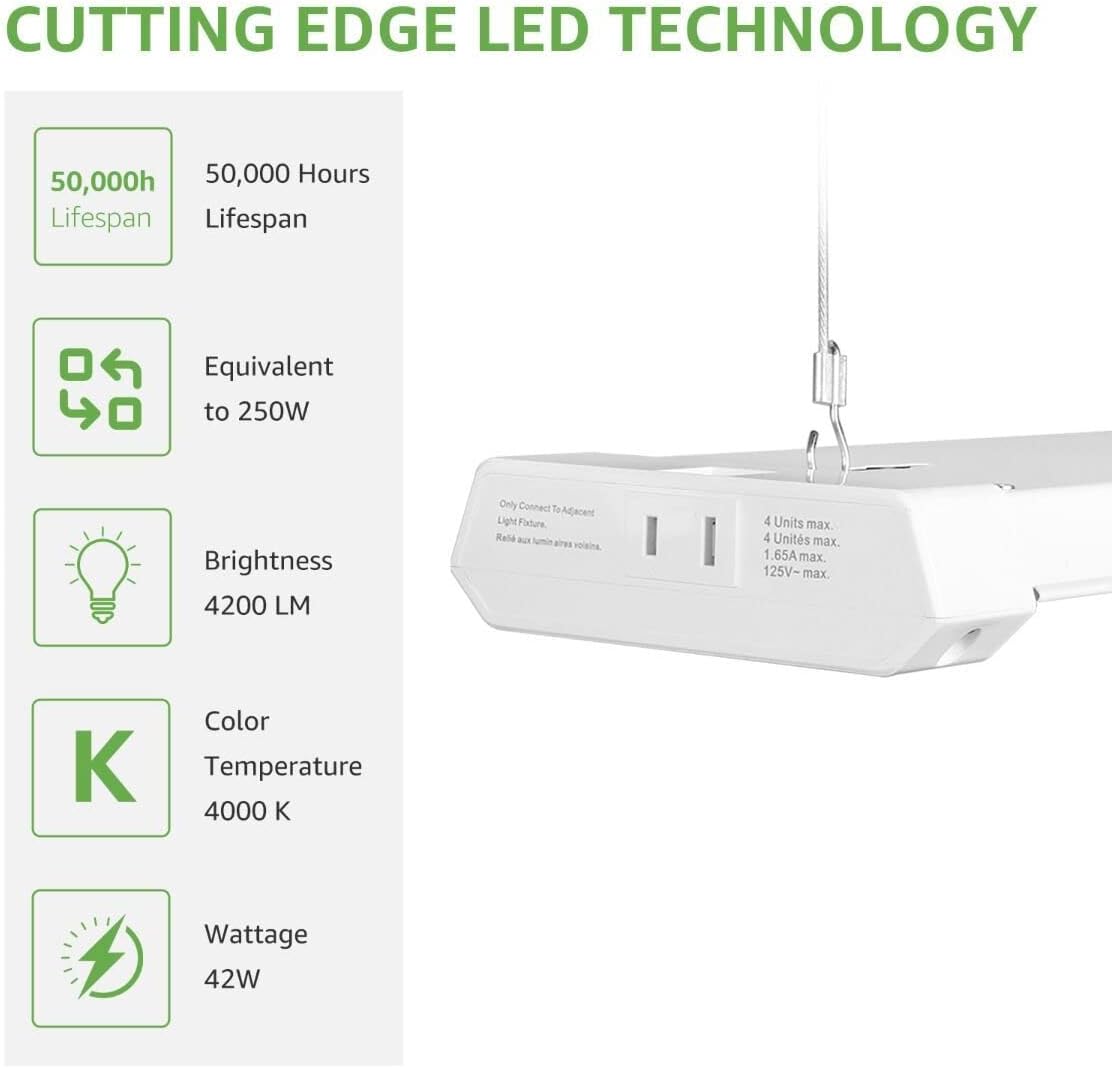 Lepro 6 Pack 4ft LED Shop Lights