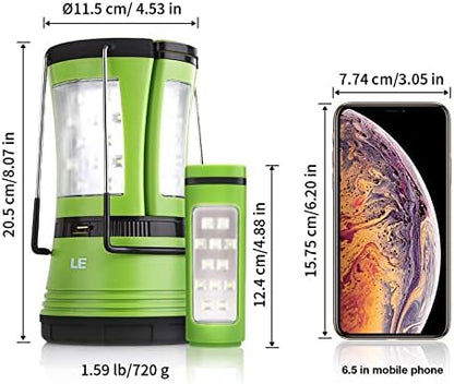 Lepro Rechargeable Camping Lantern (600 Lumens, Detachable Flashlight with USB & Car Charger)