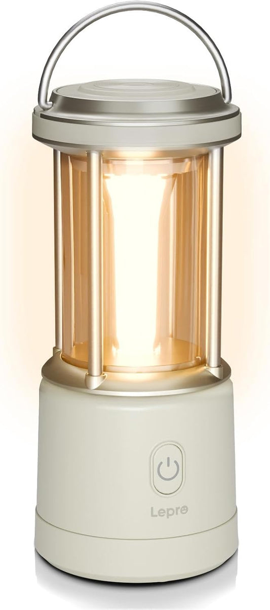 Lepro 1100LM Battery Powered LED Camping Lantern, Waterproof Tent Light with 5 Light Modes, Camping Essentials, Portable Lantern Flashlight for Camping, Emergency Light, Power Outage, Not Rechargeable