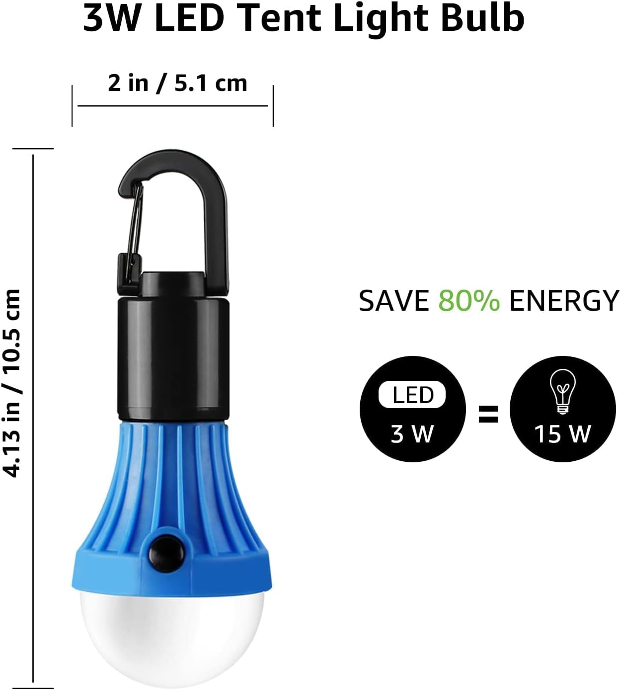 Lepro Camping Light Bulbs with Clip Hook (4 Pack)