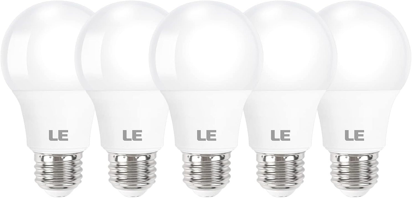 Lepro LED Light Bulbs 60 Watt Eqv Annual Save $6.12 per, 9W 800 Lumens Non-Dimmable, Daylight White 5000K, A19 E26 Standard Medium Base, 10000 Hour Lifetime