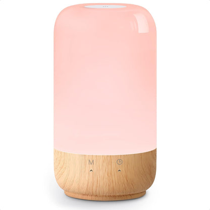 Lepro RGB Ambient Table Lamp with Wood Grain Base, Dimmable & Color Changing