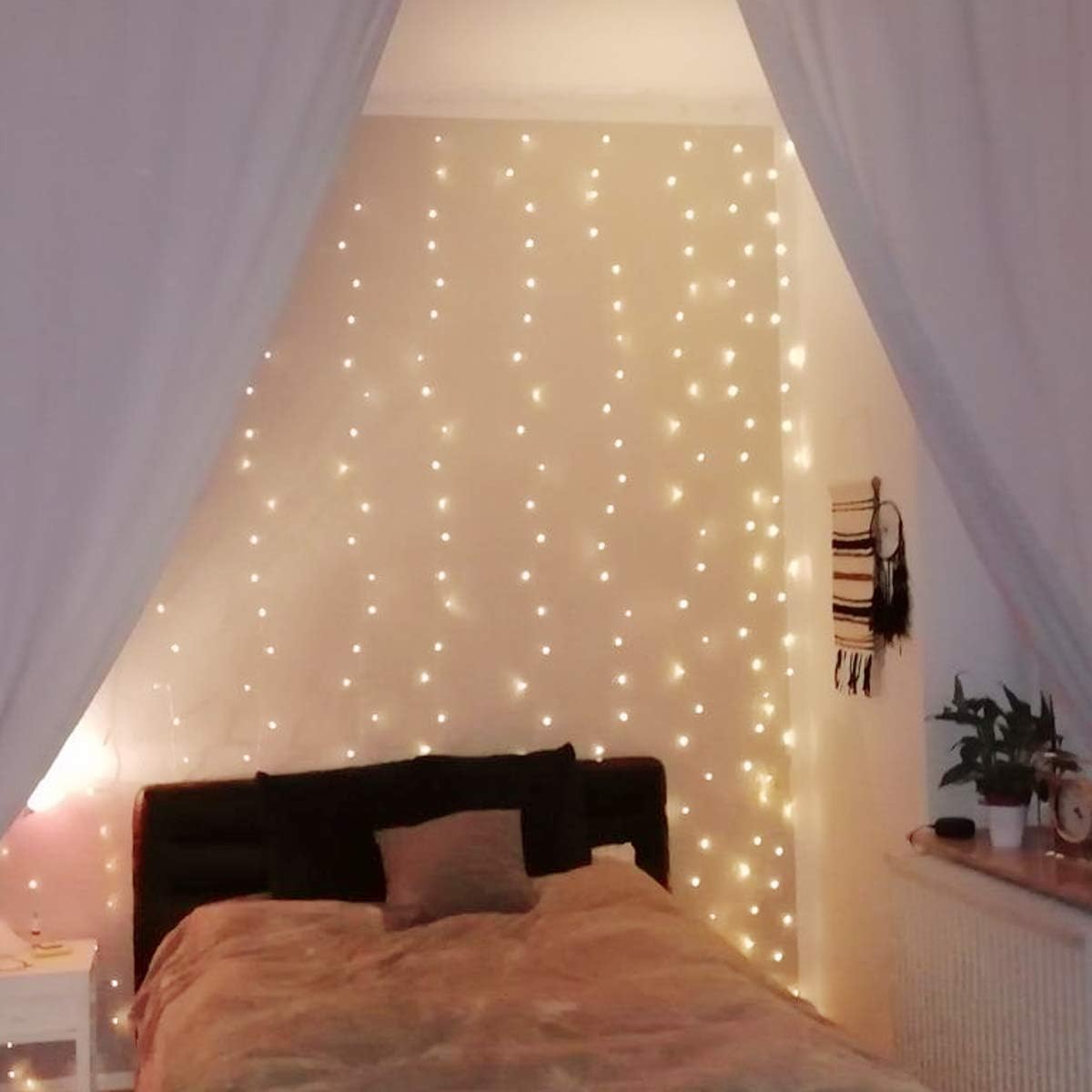 Lepro Warm White Dimmable Curtain Lights 9.8*9.8ft