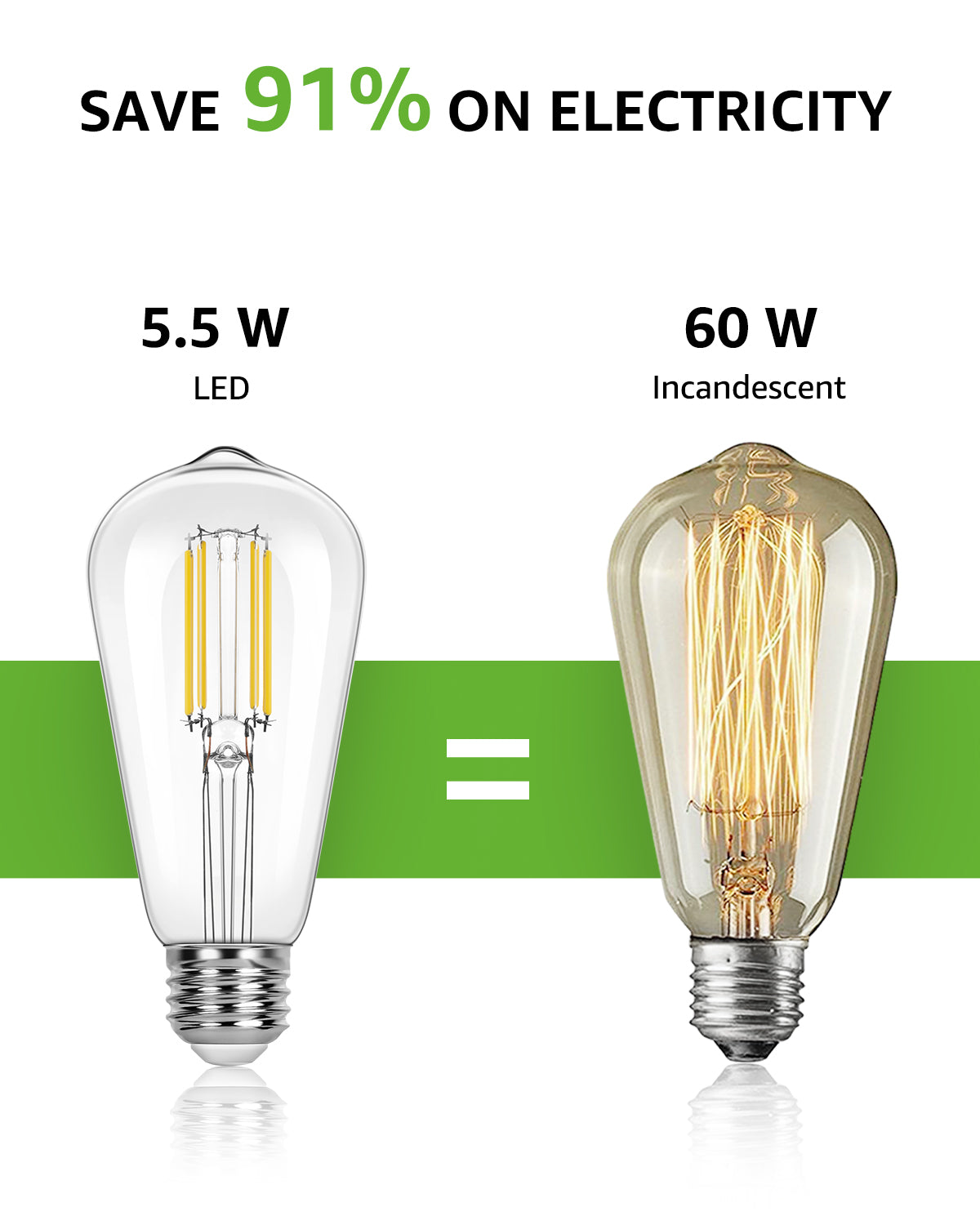 Lepro ST19 Vintage Edison LED Bulbs, Dimmable, E26 Base, 8W (60W Equivalent), 800 Lumens, 2700K Warm White, Clear Glass