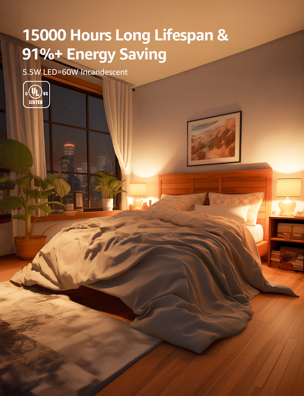 Lepro B11 LED Candelabra Bulbs, E12 Base, Dimmable, 5.5W (60W Equivalent), 500 Lumens, 2700K Warm White, Filament Clear Glass