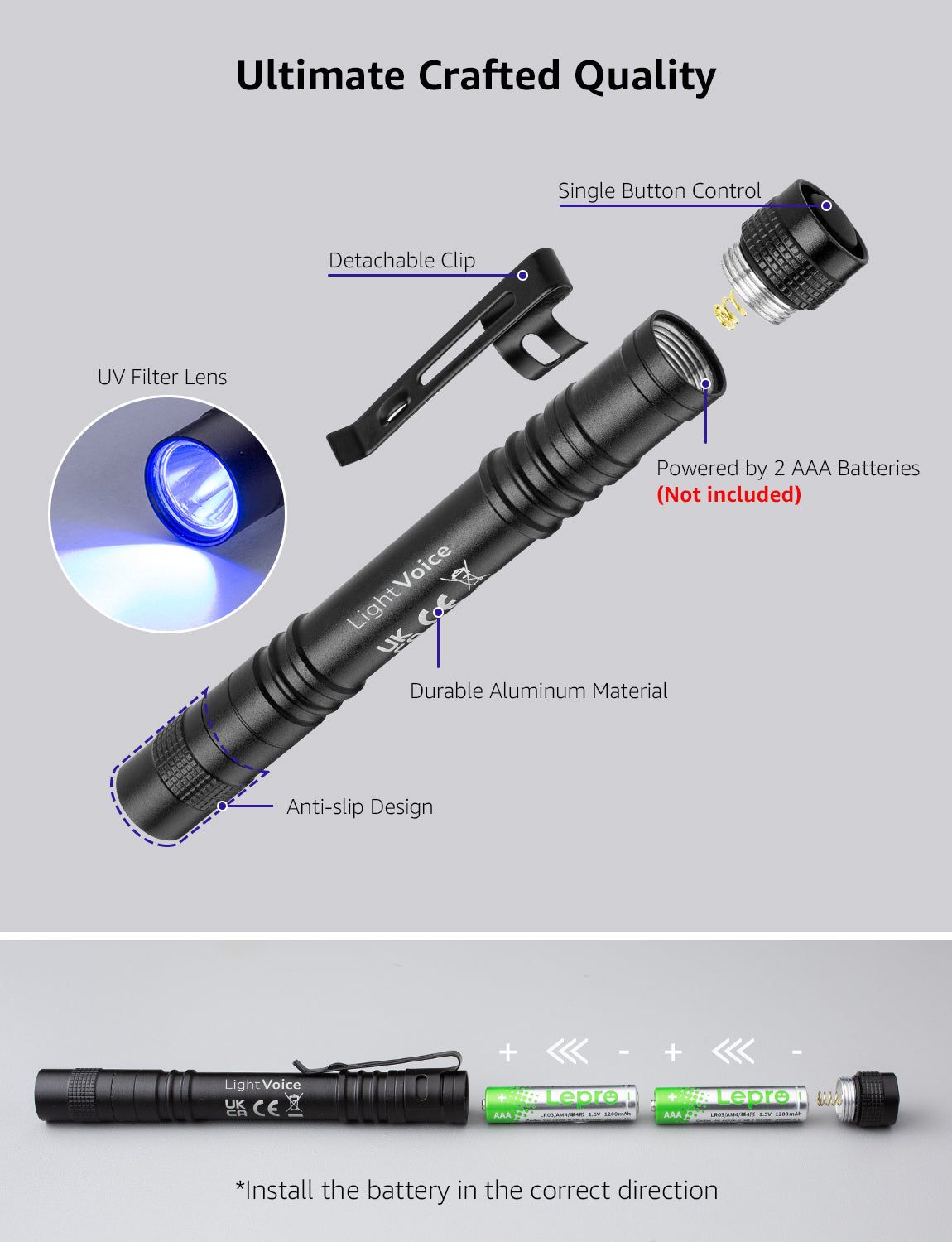 LightVioce 365nm UV Light Pen