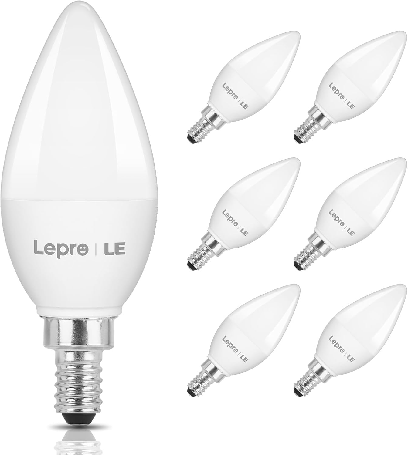 Lepro B11 LED Candelabra Bulbs, E12 Base, 5.5W (40W Equivalent), 500 Lumens, 2700K Warm White, Non-Dimmable