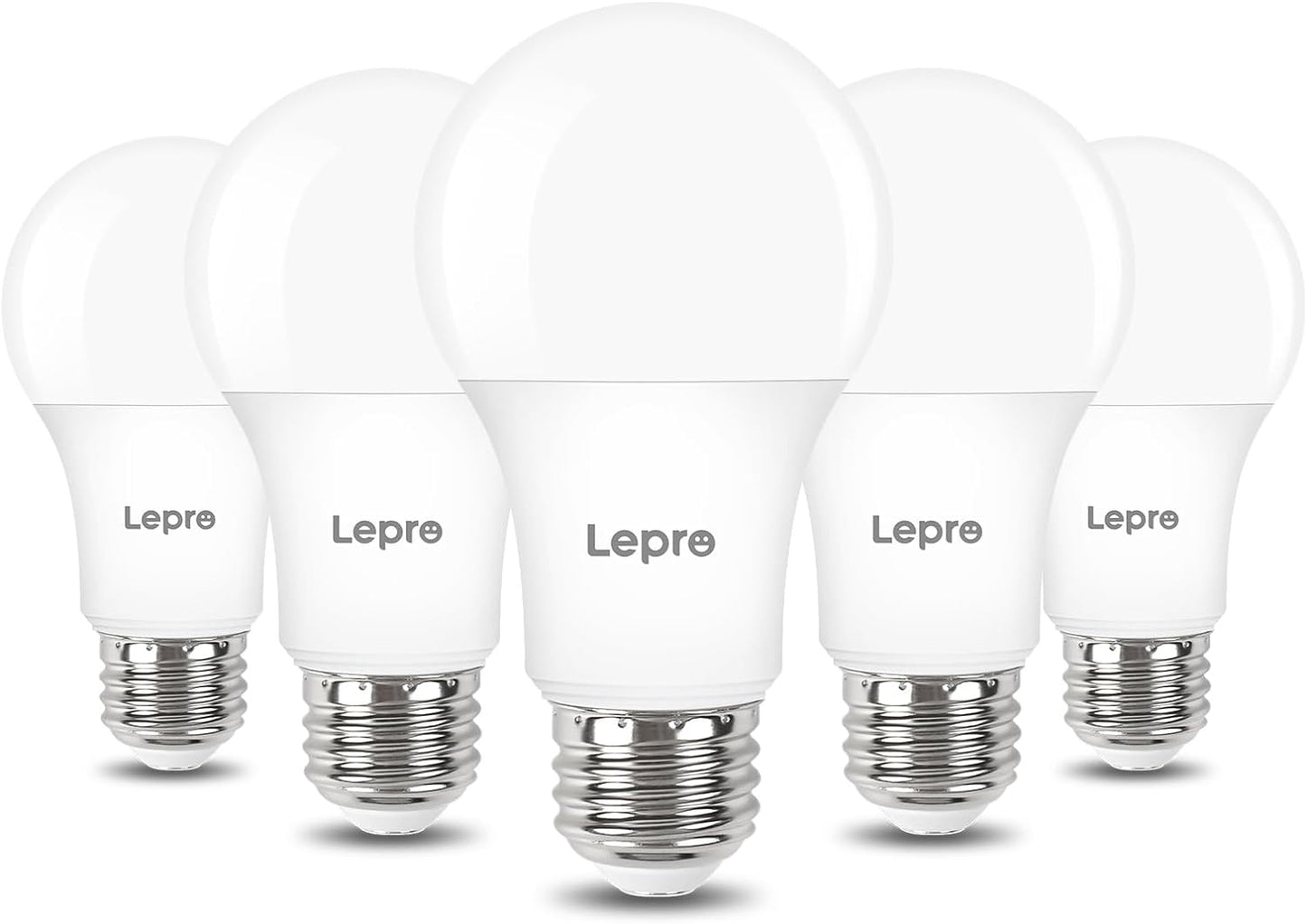 Lepro A19 Dimmable LED Light Bulbs, E26 Base, 9.5W (60W Equivalent), 800 Lumens, 5000K Daylight, UL Listed