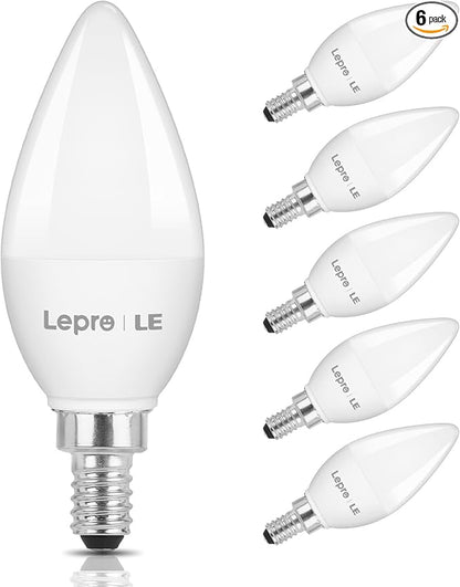 Lepro B11 LED Candelabra Bulbs, E12 Base, 5.5W (40W Equivalent), 500 Lumens, 5000K Daylight, Non-Dimmable