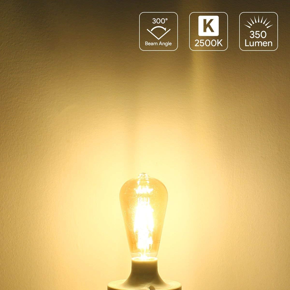 LE ST64 E26 Vintage Edison LED Bulbs