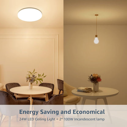 Lepro 8.7-Inch Waterproof LED Flush Mount Ceiling Light (15W, 1500LM, Low Profile, 3000K Soft Warm White)