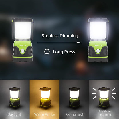 Lepro Battery Powered LED Camping Lantern (Green, Waterproof, 1000LM, 4 Lighting Modes)