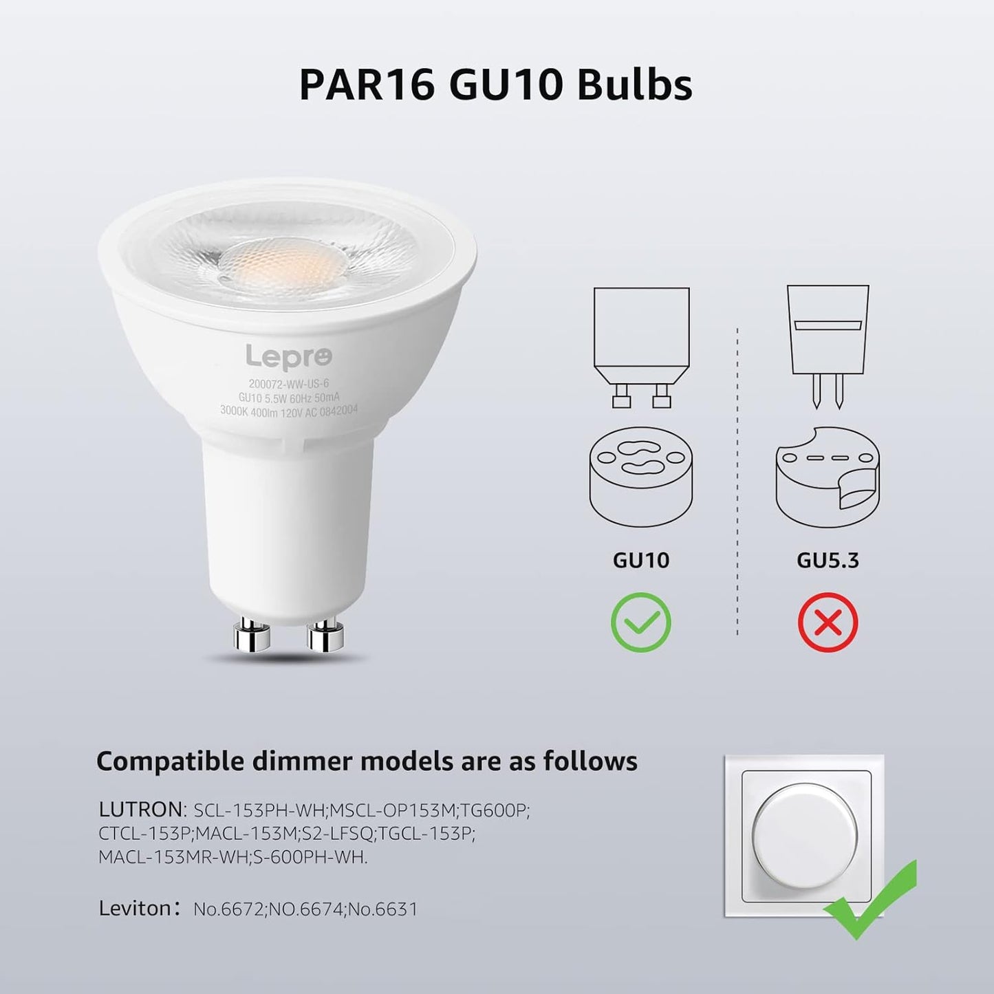 Lepro GU10 LED Bulbs Dimmable