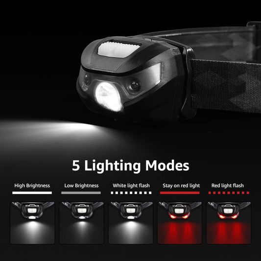 Lepro LED Headlamp (USB-C Rechargeable, 5 Light Modes)