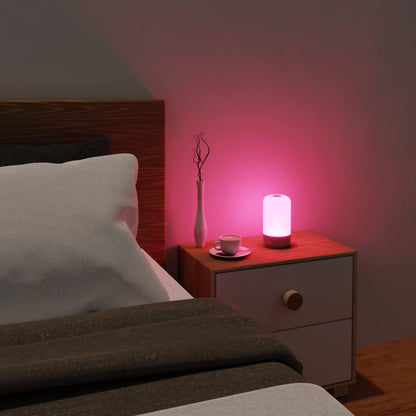Lepro RGB Ambient Table Lamp with Wood Grain Base, Dimmable & Color Changing