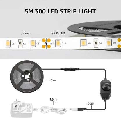 Lepro LED Strip Light (Dimmable, Warm White)