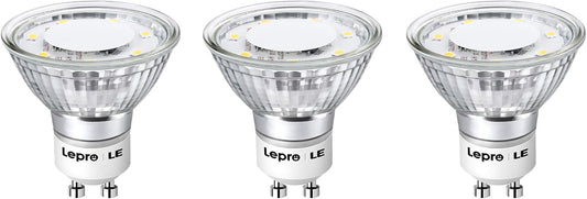 Lepro GU10 LED Light Bulbs, Non-Dimmable, 4W (35W Equivalent), 5000K Daylight, 100° Flood Beam