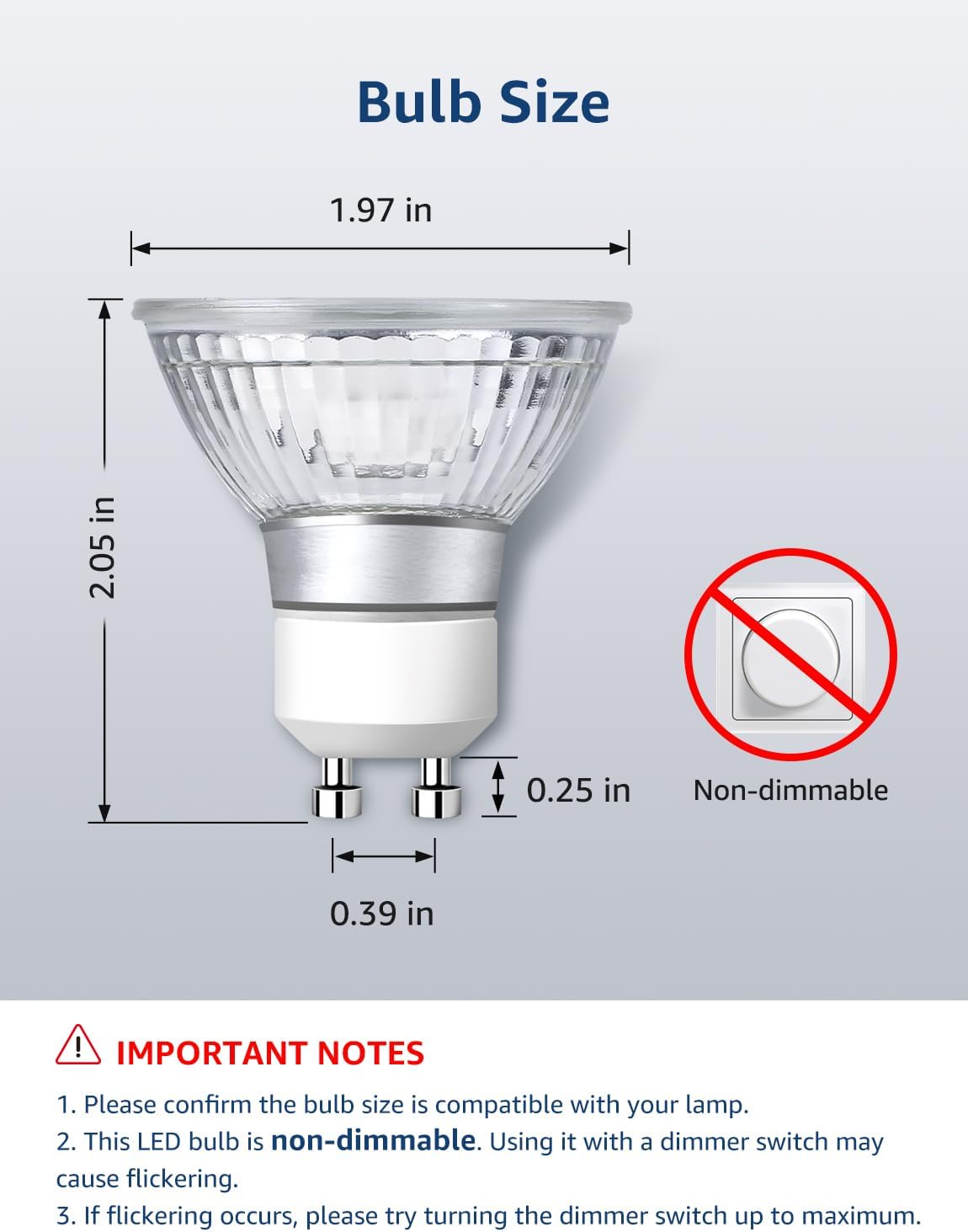 Lepro GU10 LED Light Bulbs, Non-Dimmable, 4W (35W Equivalent), 2700K Warm White, 100° Flood Beam