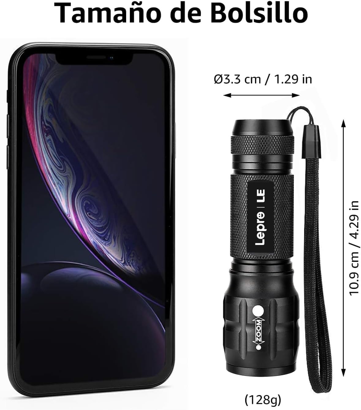 Lepro 2-Packs LED Flash Light LE1000 High Lumens, Mini Multifunction Tactical Flashlight , Zoomable, Waterproof, Adjustable Brightness, for Camping, Outdoor and Emergency Use (AAA Batteries Included)