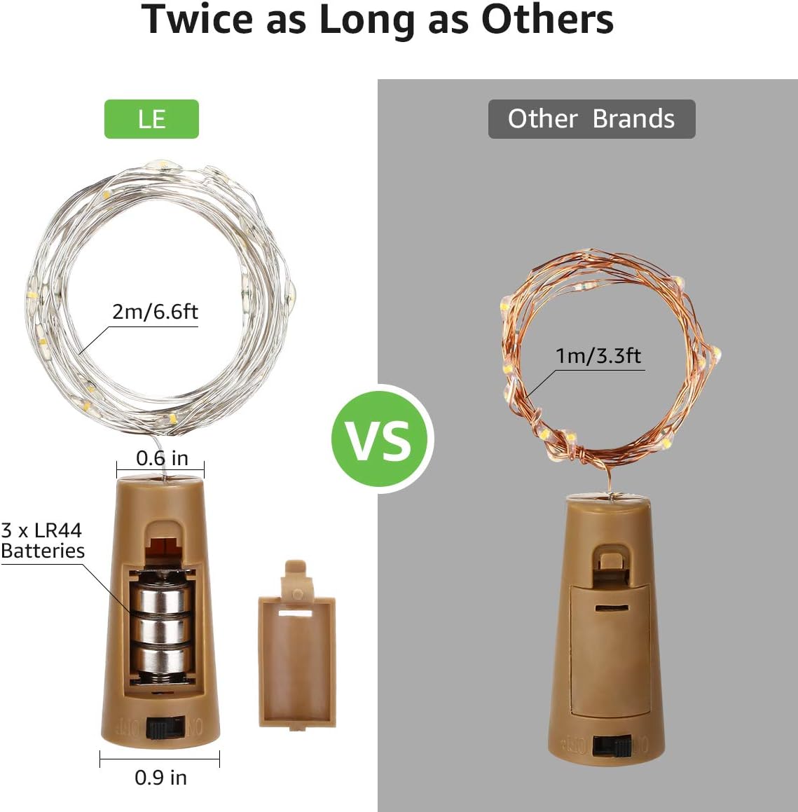Lepro Wine Bottle Lights with Cork