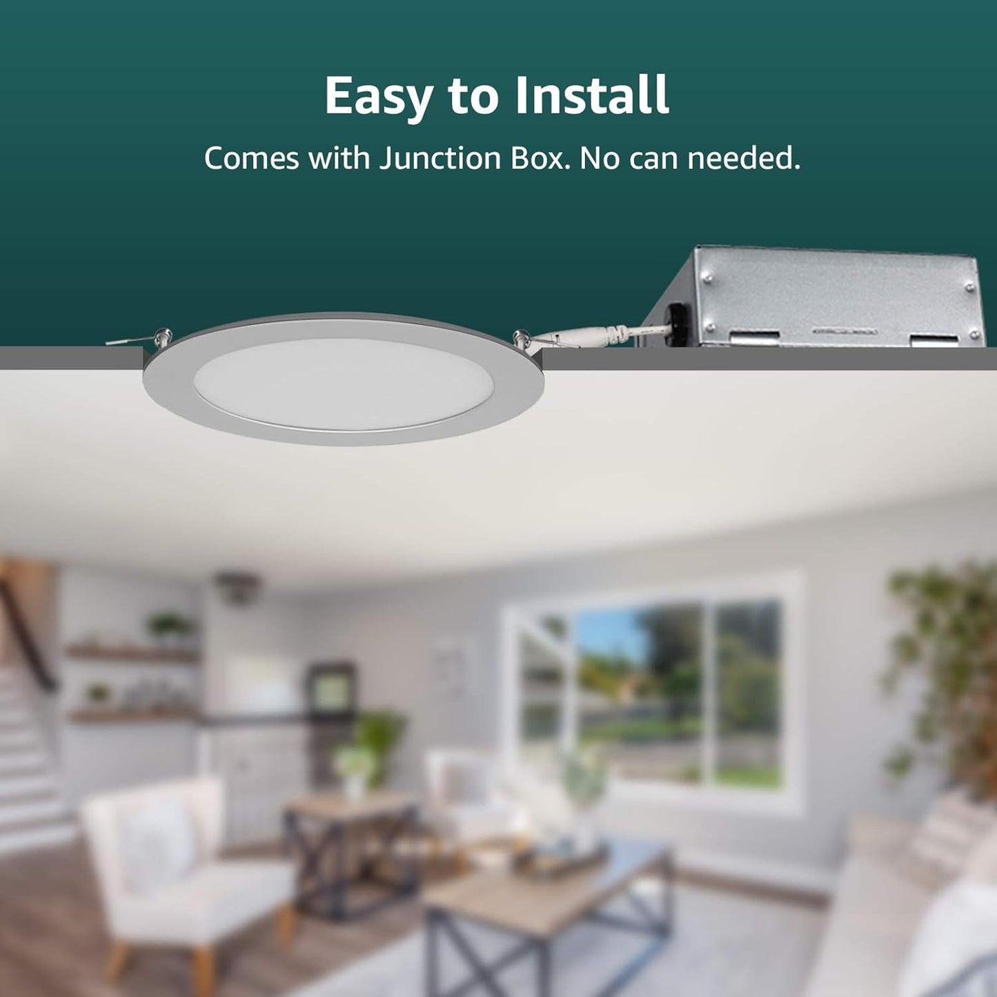 Lepro 12 Pack LED Recessed Lighting, 4 Inch Ultra-Thin Ceiling Light with Junction Box, Dimmable Retrofit Downlight, 11W 750LM 3000K Soft White Baffle Trim - UL FCC Energy Star Certified