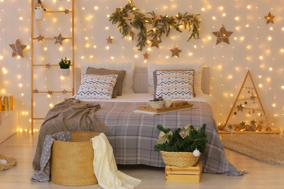 Lepro Fairy Curtain Lights (Warm White, 20ft x 10ft, for Cozy Bedroom & Wedding)