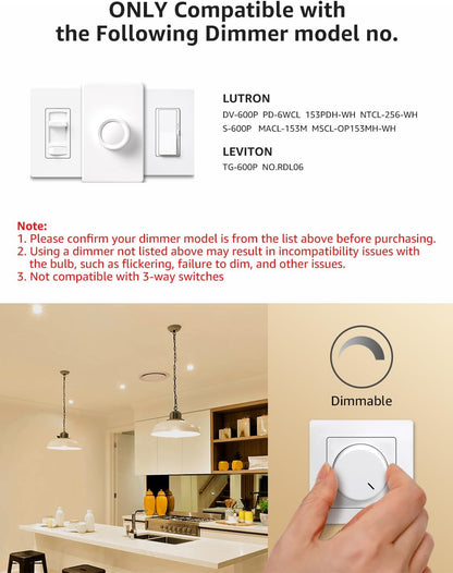 Lepro A19 Dimmable LED Light Bulbs, E26 Base, 14W (100W Equivalent), 1500 Lumens, 2700K Warm White, UL Listed