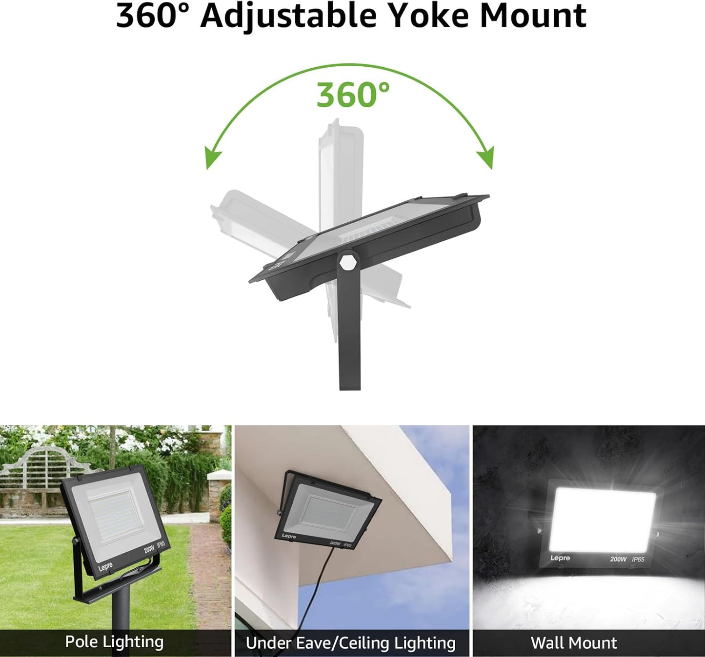 Lepro 200W LED Floodlight Outdoor