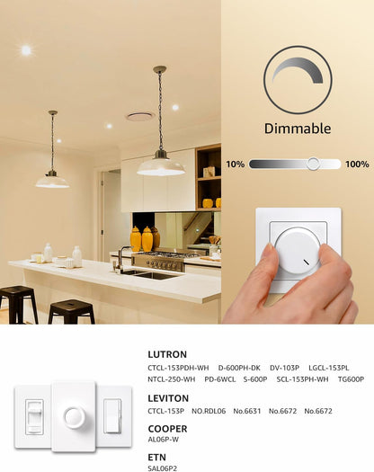 Lepro A19 Dimmable LED Light Bulbs, E26 Base, 9.5W (60W Equivalent), 800 Lumens, 2700K Warm White, UL Listed