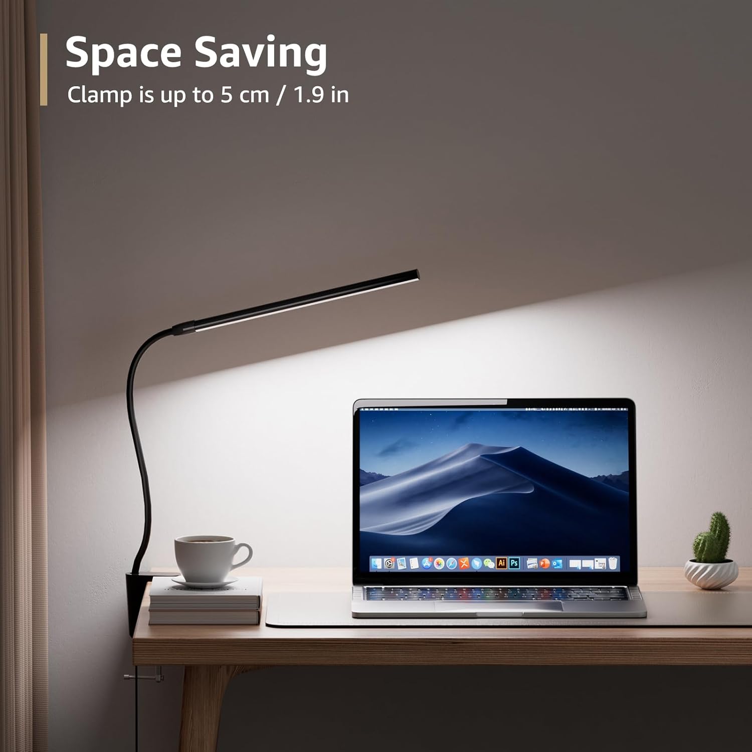 Lepro Clamp Desk Lamp (Dimmable, White/Black, Eye-Caring Reading Light)