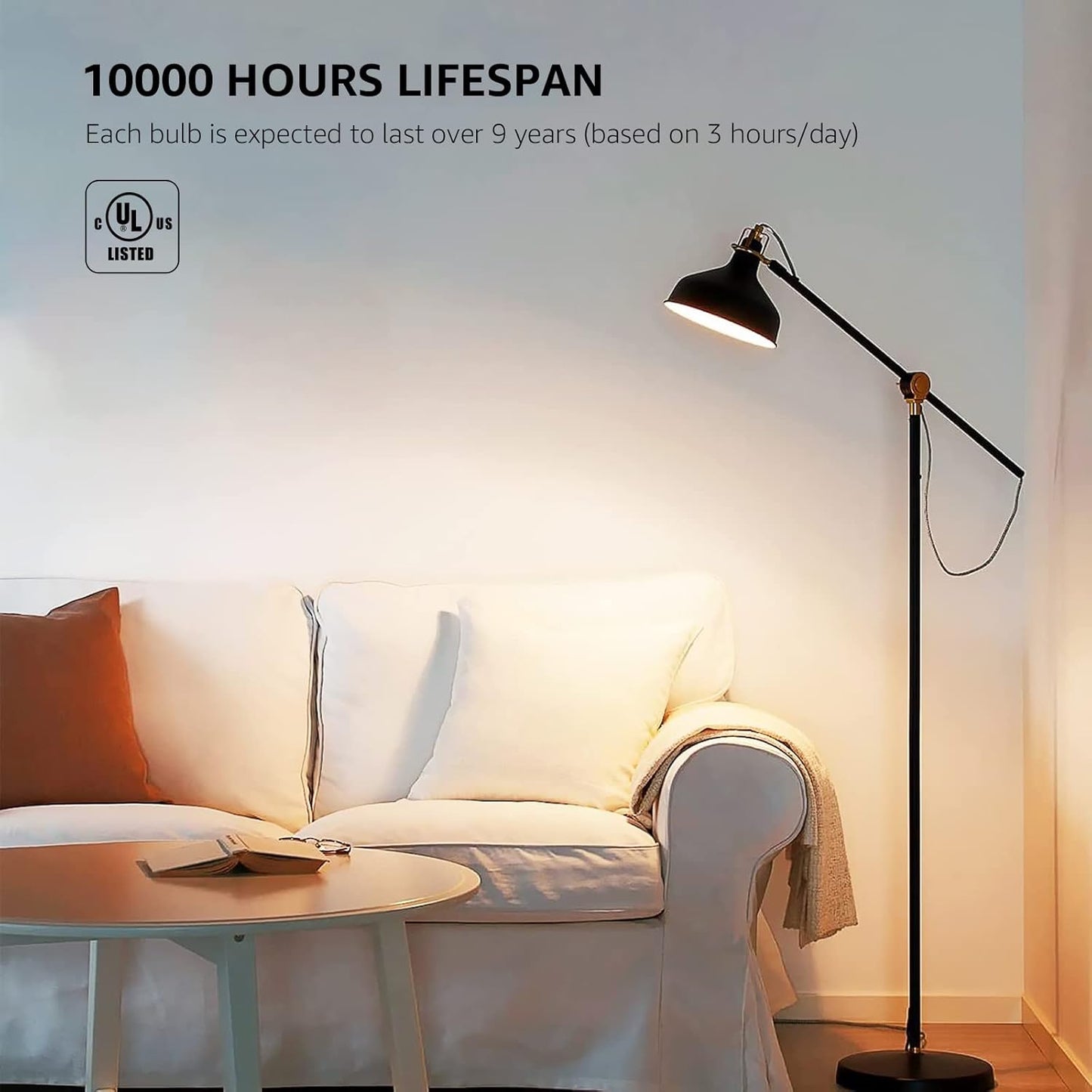 Lepro LED Light Bulbs 60 Watt Eqv Annual Save $6.12 per, Soft White 2700K, 9W 800 Lumens Non-Dimmable, A19 E26 Standard Medium Base