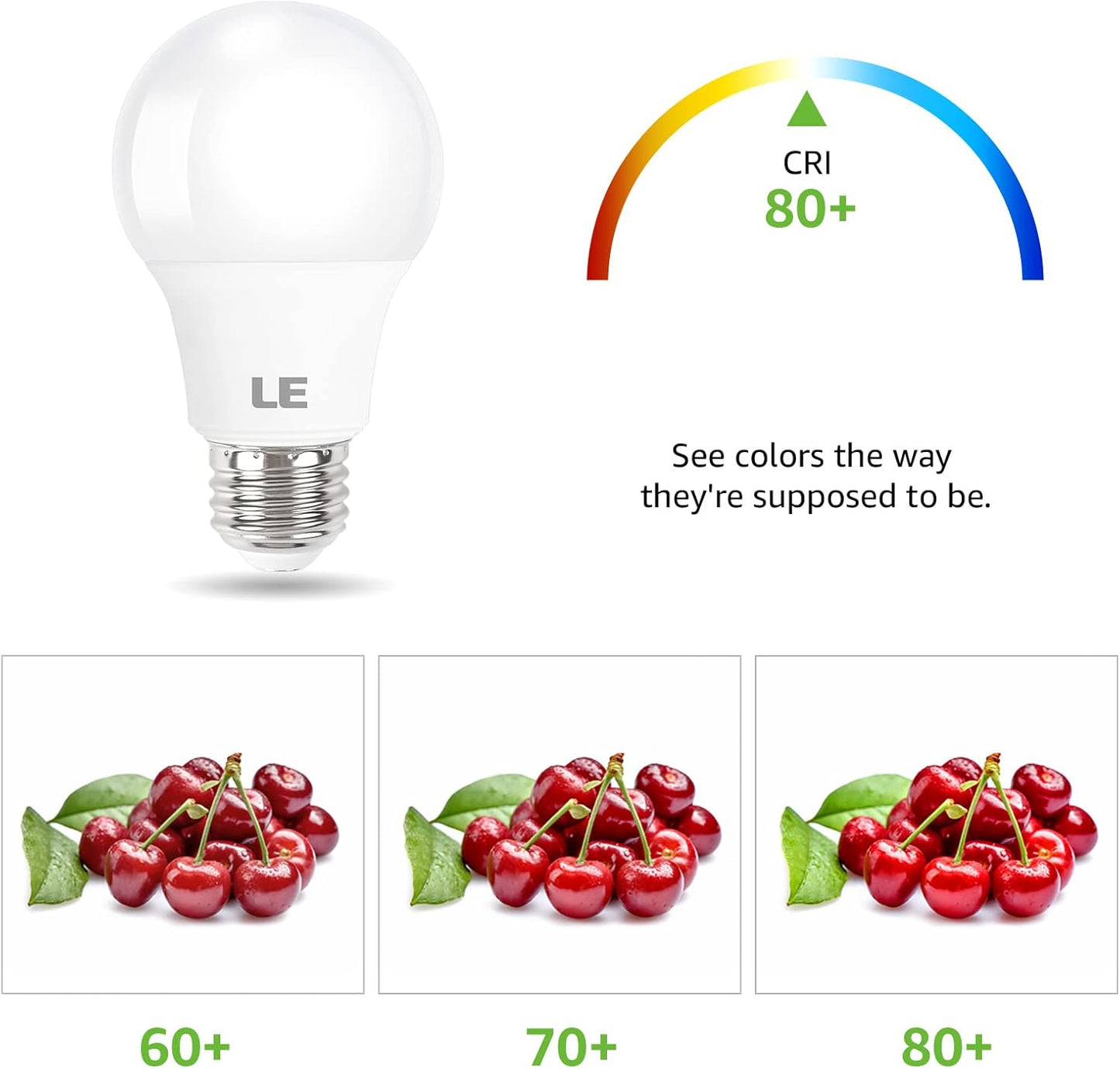 Lepro LED Light Bulbs 60 Watt , 9W 800 Lumens Non-Dimmable, A19 E26 Standard Medium Base, 10000 Hour Lifetime