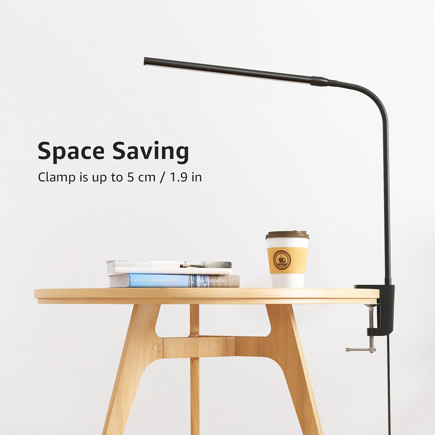 Lepro Clamp Desk Lamp (Dimmable, White/Black, Eye-Caring Reading Light)