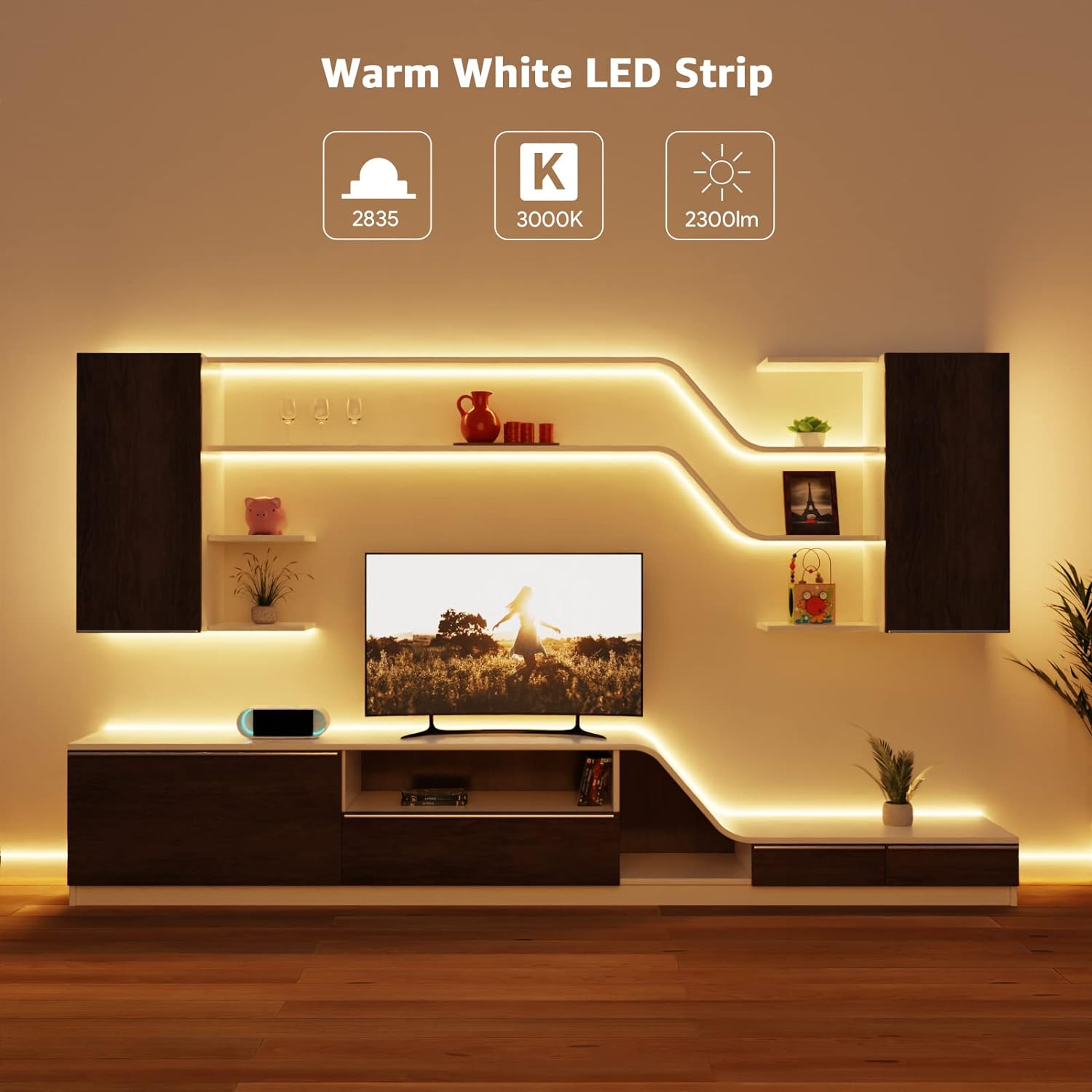 Lepro Flexible LED Light Strip (Warm White, Cuttable)