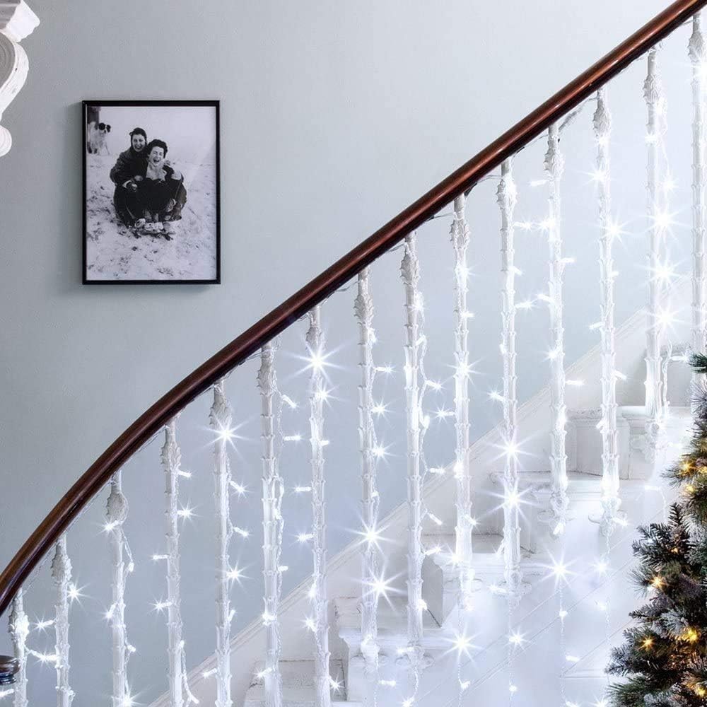 Lighting EVER Christmas Curtain Lights Cool White
