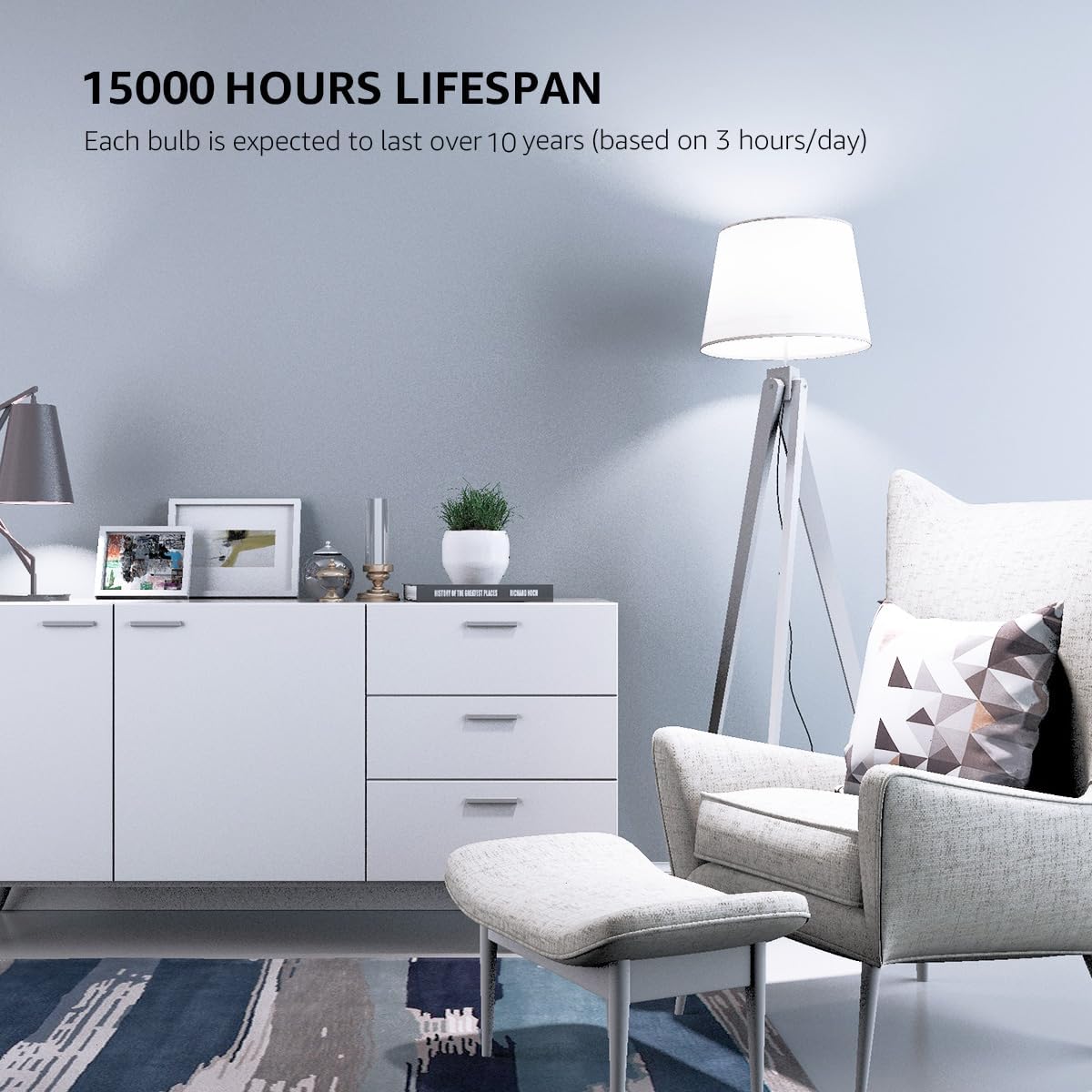 Lepro A19 E26 LED Light Bulbs (1500 Lumens, Daylight White, Energy-Saving)