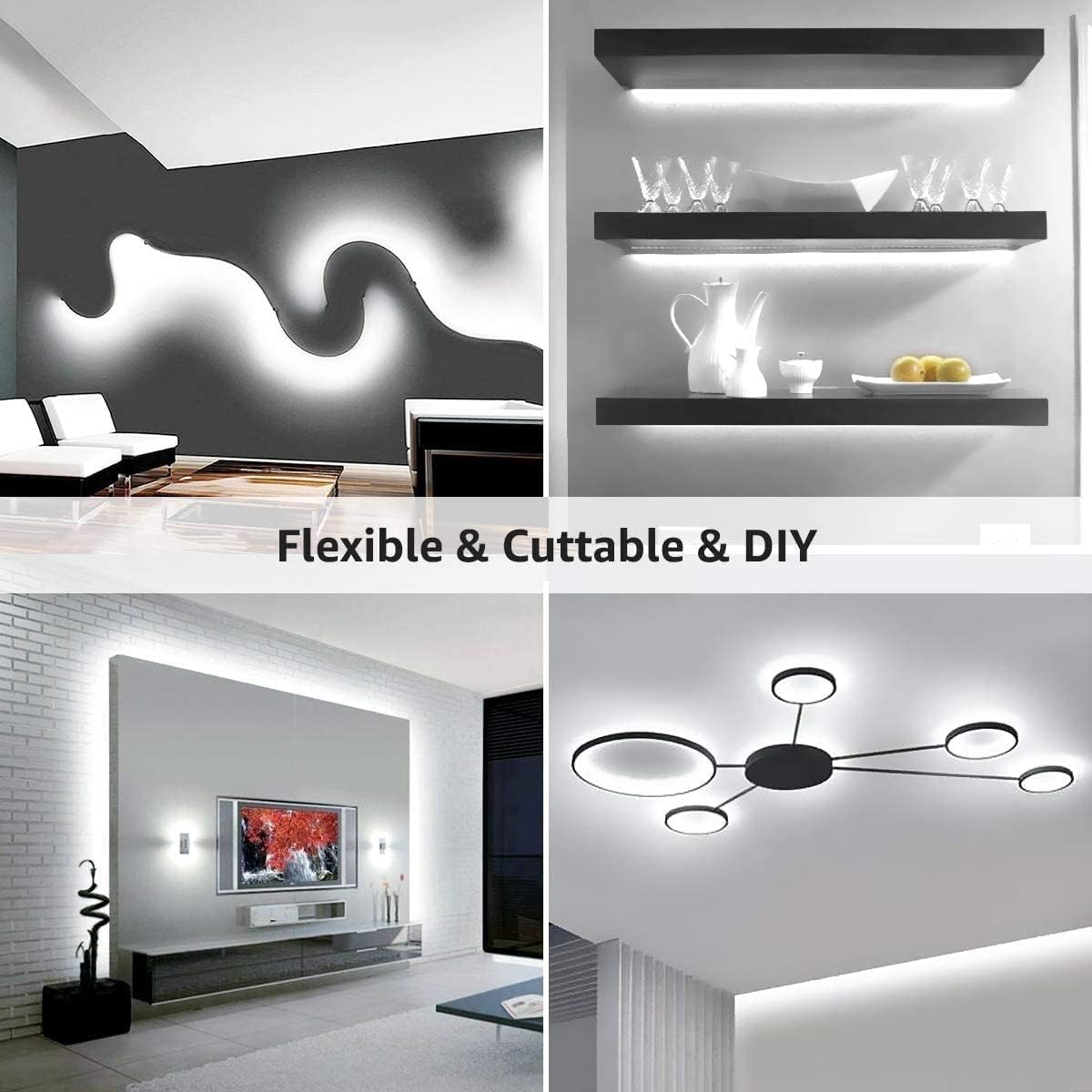 Lepro Flexible LED Light Strip (16.4ft, Daylight White, Cuttable)