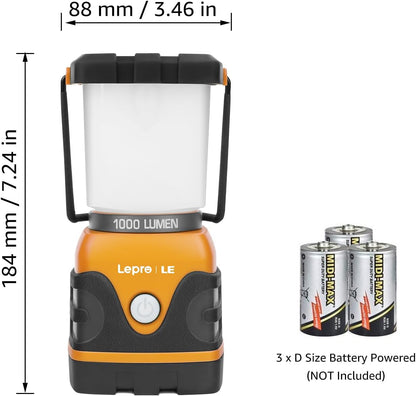 Lepro Battery Powered LED Camping Lantern (Waterproof, 1000LM, 4 Lighting Modes)