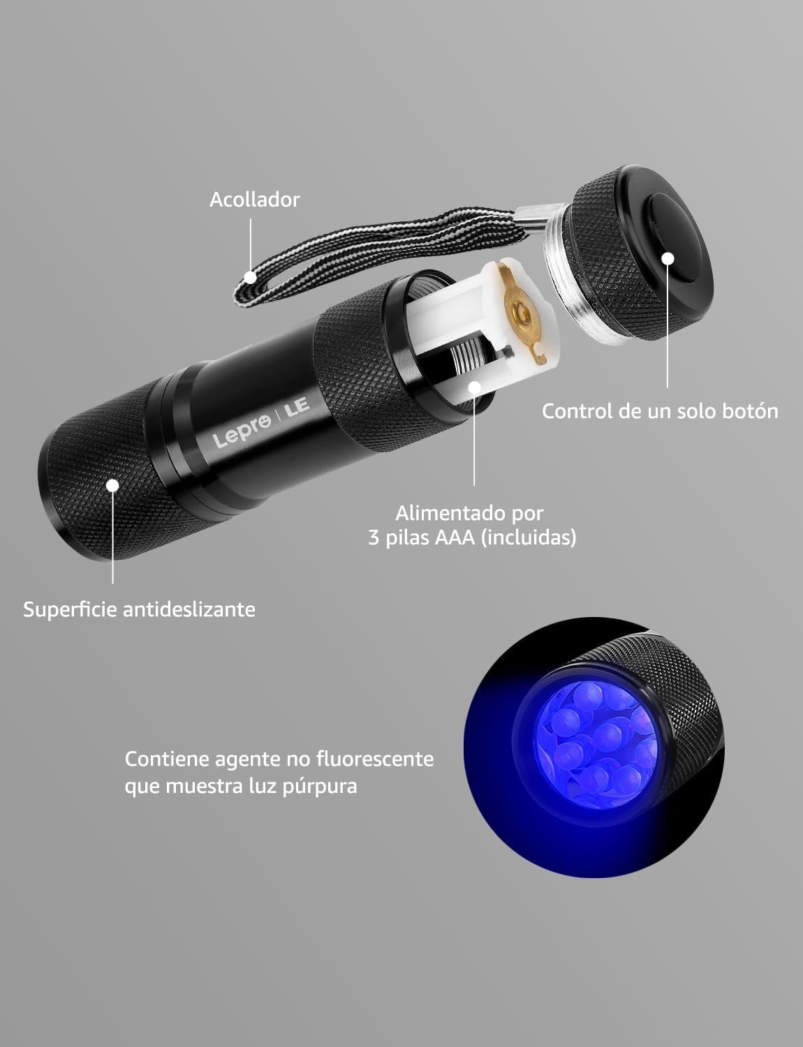 Lepro Small UV Flashlight (2 Pack)