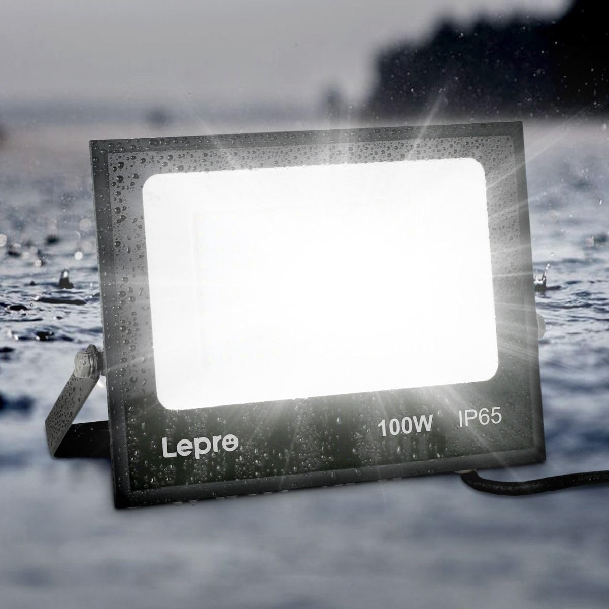 Lepro Outdoor LED Flood Light (100W, 10000LM, 5000K Daylight White)