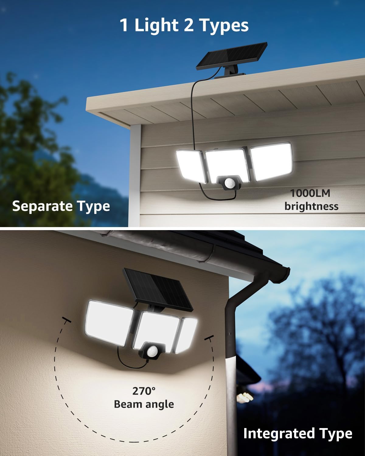 Lepro Outdoor Solar Security Lights with Motion Sensor