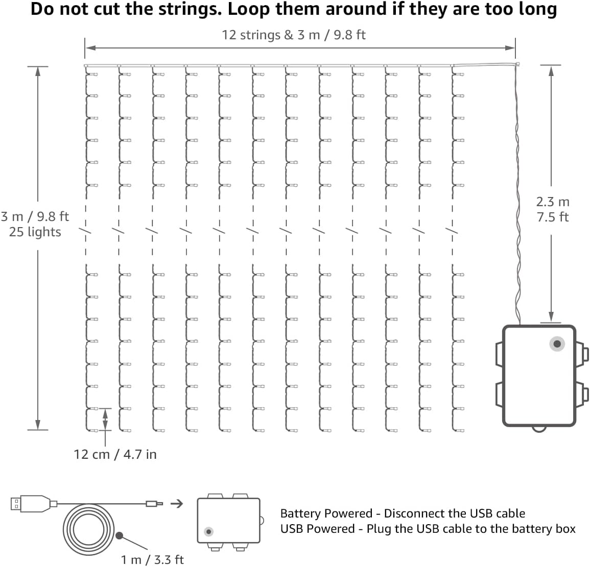 Lepro Fairy Curtain Lights (9.8 x 9.8 ft)