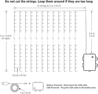 Lepro Fairy Curtain Lights (9.8 x 9.8 ft)