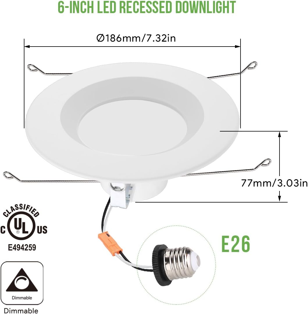 Lepro 8 Pack 6 Inch LED Downlight