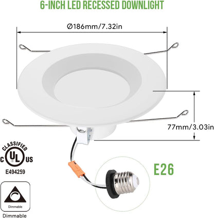 Lepro 8 Pack 6 Inch LED Downlight