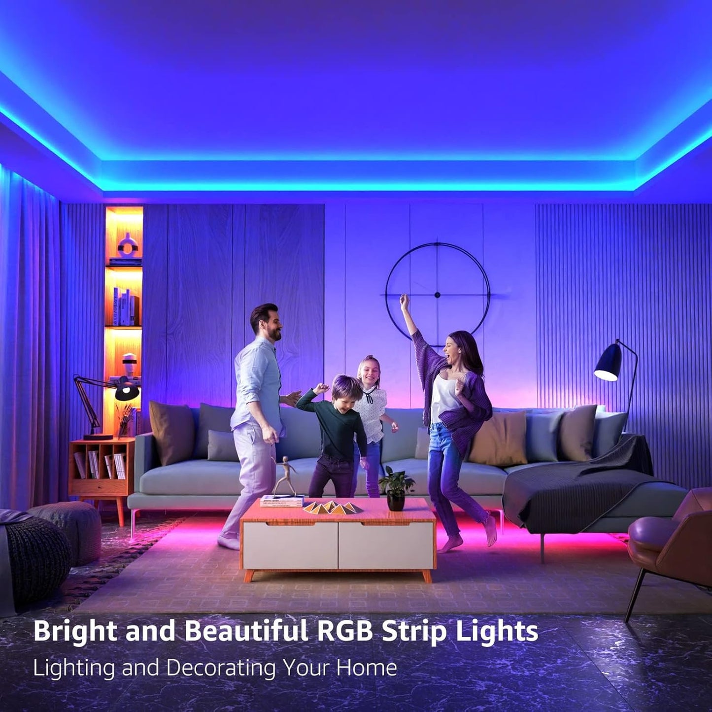 Lepro RGB LED Strip Lights with Remote and Power Adapter (16.4ft )