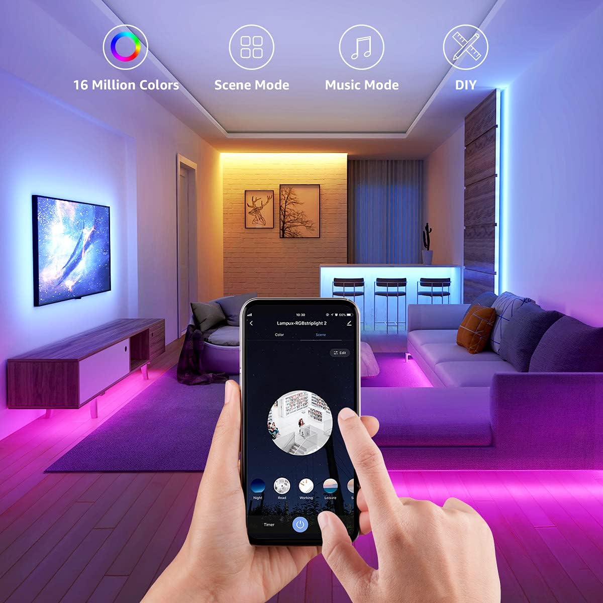 Lepro Smart LED Strip Lights 16.4ft Music Sync Color Changing